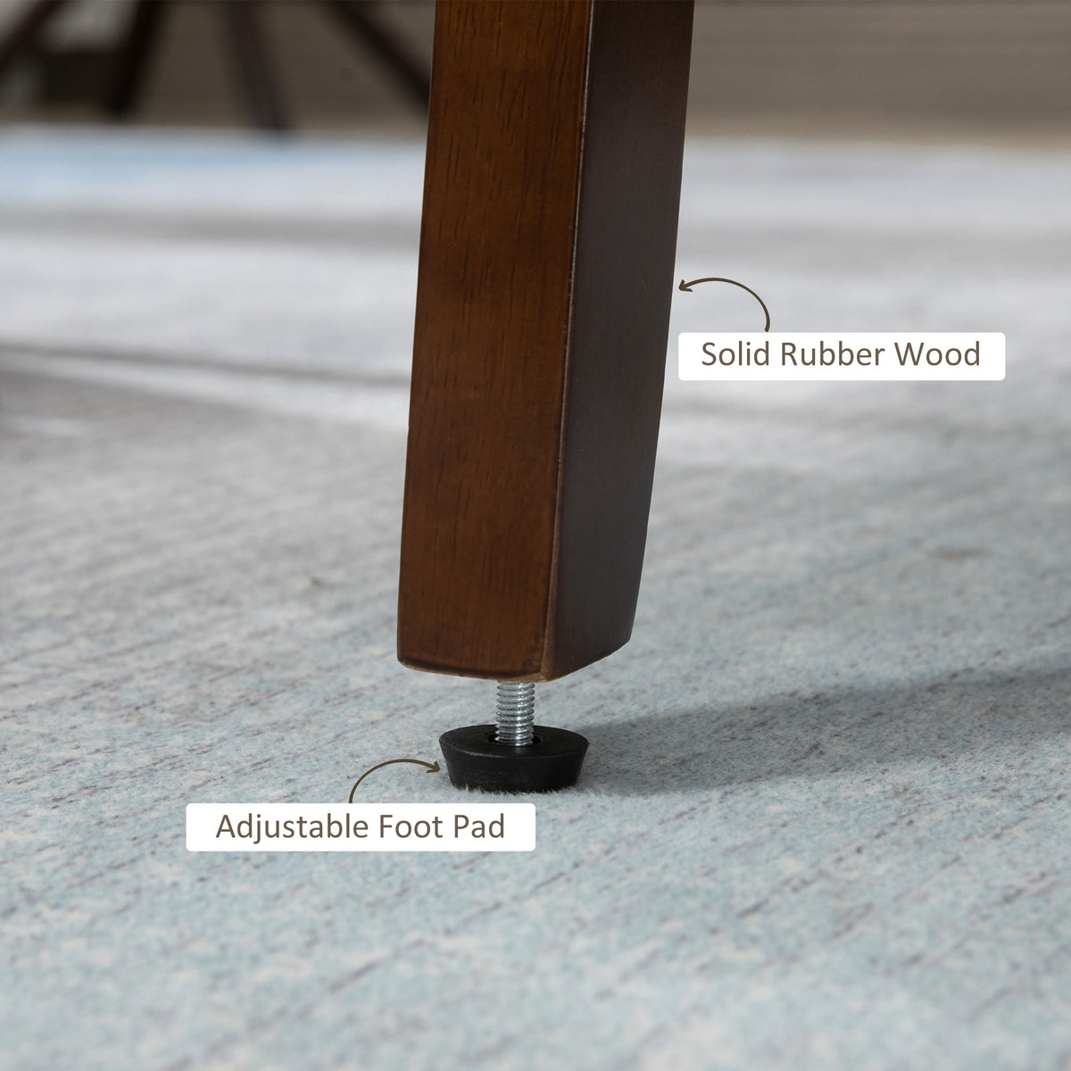 Accent Chairs with Cushioned Seat, Upholstered Linen-Feel Armchair with Adjustable Feet for Bedroom – view 26