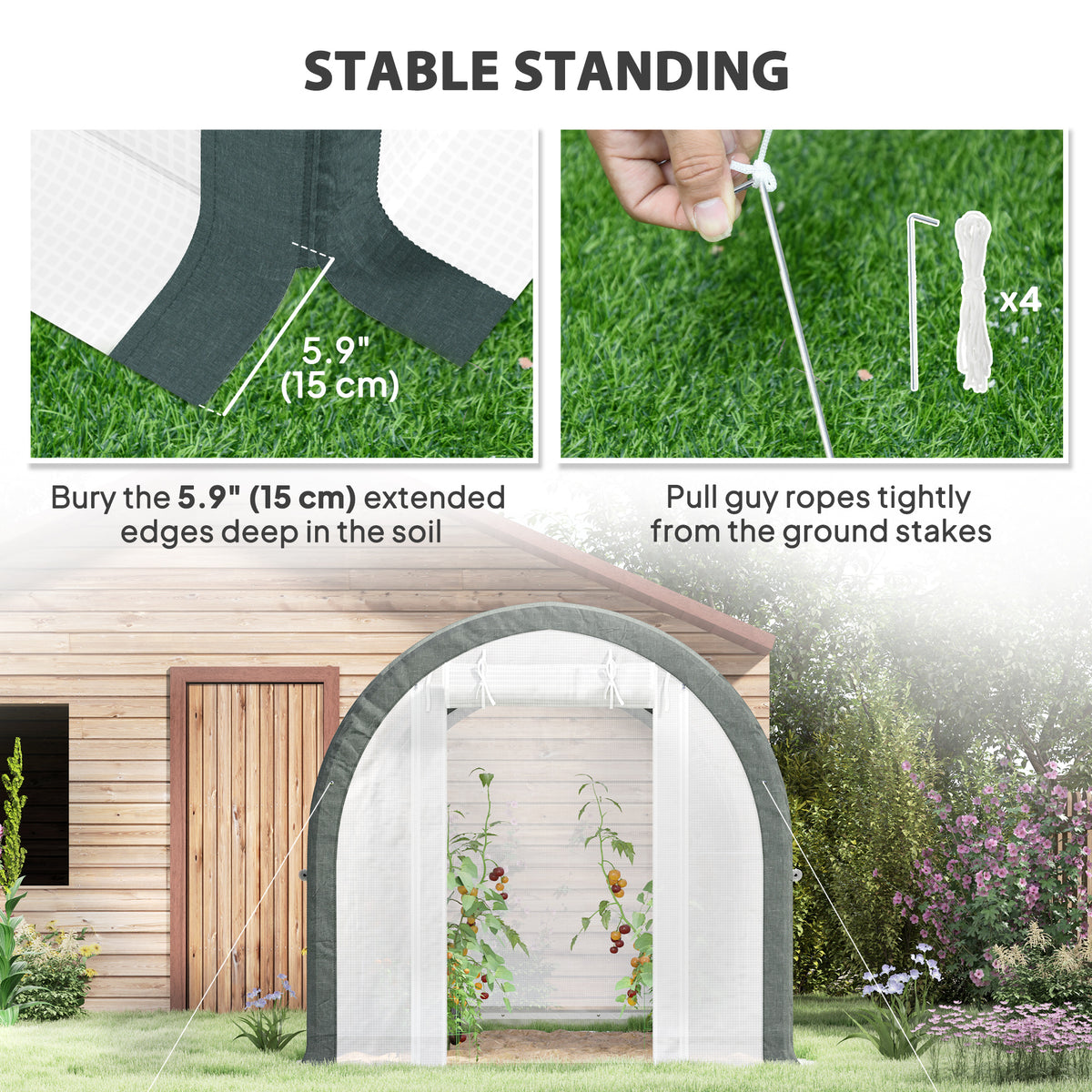 19.5' x 10' x 6.5' Upgraded Tunnel Greenhouse Green House with Mesh Door and Windows – view 13