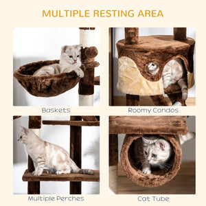 94"-102" Huge Cat Tree Ceiling High Cat Condo Scratching Post Activity Center Multi-Level Play House Light – view 13