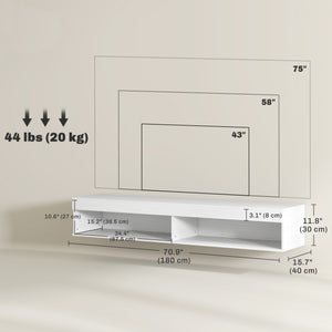 Modern Wall Mounted TV Stand with Storage and LED Lights for TVs up to 75" – view 9