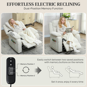 Massage Recliner Chair, Power Recliner with Quiet Brushless Motor, Remote, Pockets, 2 Memory Positions – view 3