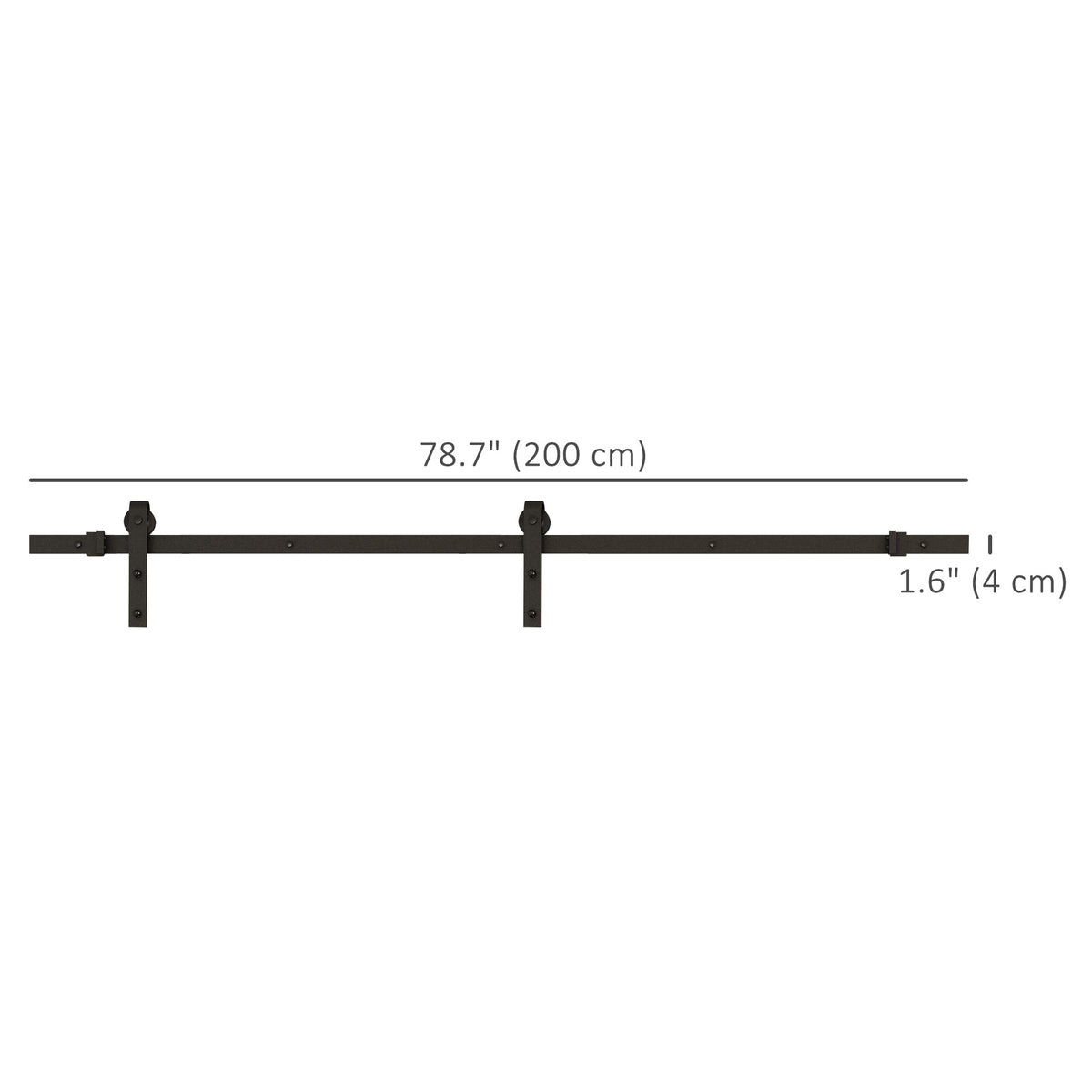 6.6FT CARBON STEEL Sliding Wood Barn Door Hardware Track Set Door System Carbon Steel J Shape Roller