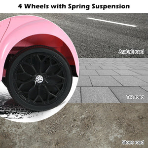Volkswagen Beetle Kids Electric Ride On Car with Remote Control-Pink view 9