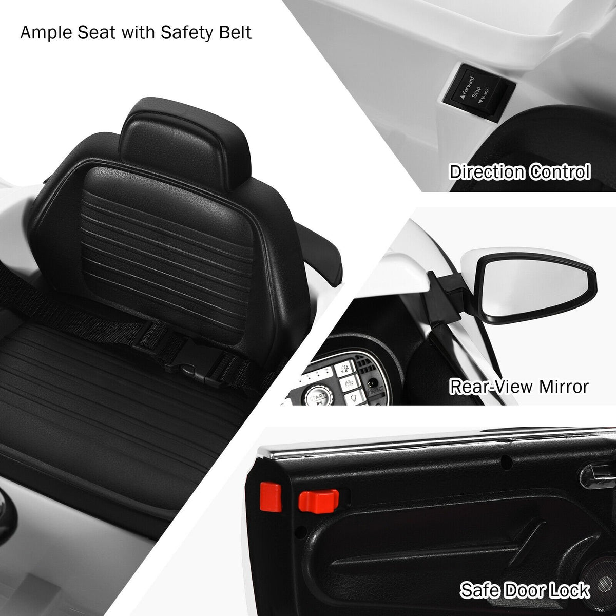 Volkswagen Beetle Kids Electric Ride On Car with Remote Control-White view 9