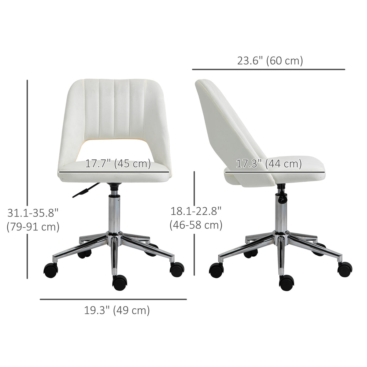 Mid Back Office Chair Velvet Fabric Swivel Scallop Shape Computer Desk Chair, Green – view 37
