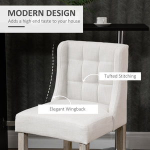 Modern Counter Bar Stools Tufted Upholstered Counter Chairs Set of 2 for Kitchen, Beige