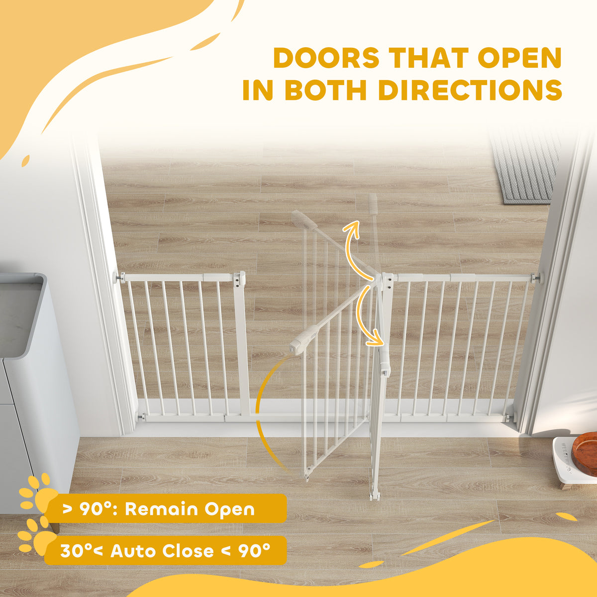 30 Inch Tall Pet Gate with Door Dog Gate and Barrier Indoor for Stairs Includes 7", 8", 12" Extensions Kit – view 8