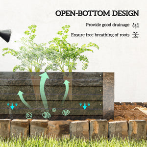 6' x 3' x 1' Raised Garden Bed with 2 Trellis Tomato Cages, Steel Frame Elevated Planter Box, Black – view 3