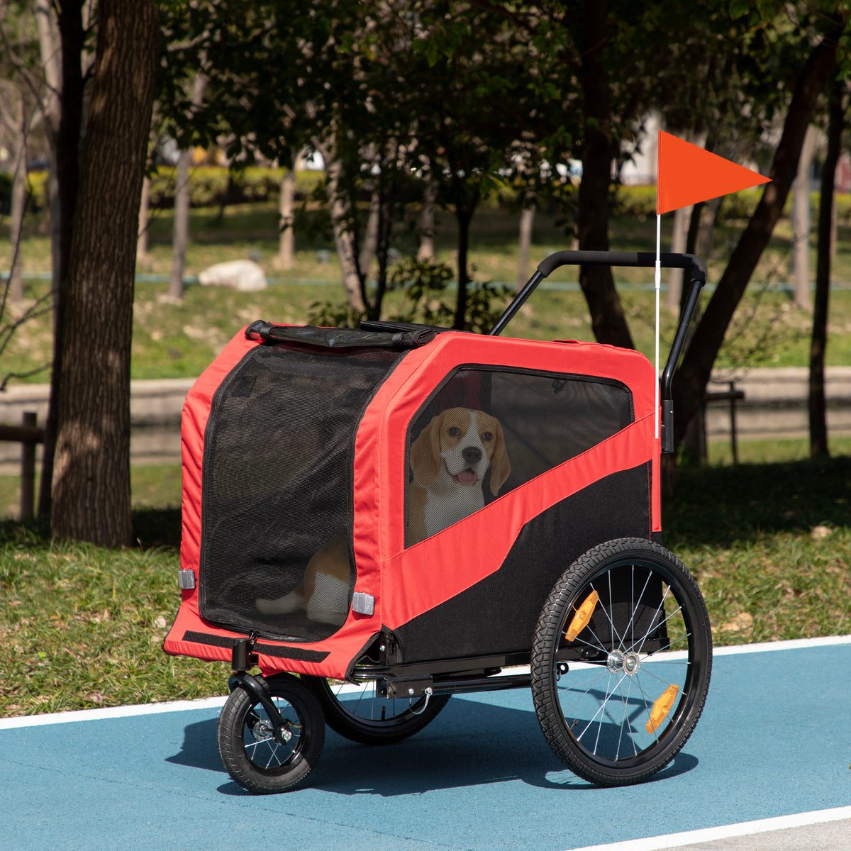Aosom 2-in-1 Dog Bike Trailer for Large Dogs