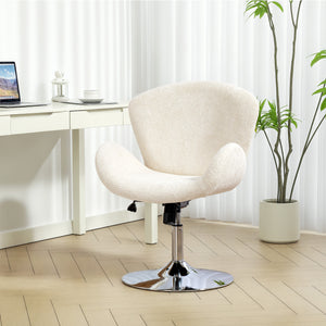 Swivel Office Chair, Velvet Desk Chair with Wide Bucket Seat, Butterfly Back, Tilt Function and Round Base – view 14