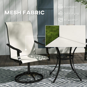 Outdoor Swivel Dining Chairs Set of 2, High Back Swivel Chairs with All Weather Mesh for Deck, Backyard – view 4