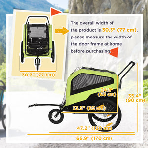 Aosom 2-in-1 Dog Bike Trailer for Large Dogs