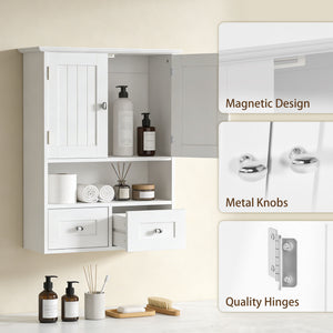 Bathroom Wall Cabinet, Medicine Cabinet, Over Toilet Storage Cabinet with Shelf and Drawers for Hallway – view 8