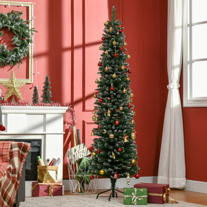 6FT Artificial Snow Dipped Christmas Tree Xmas Pencil Tree Holiday Home Indoor Decoration with Foldable – view 7