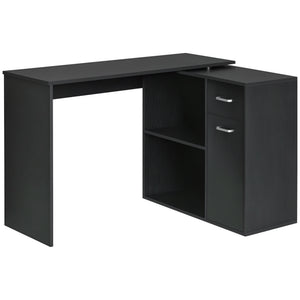 180° Rotating Home Office Corner Desk Storage Shelf Cabinet Black