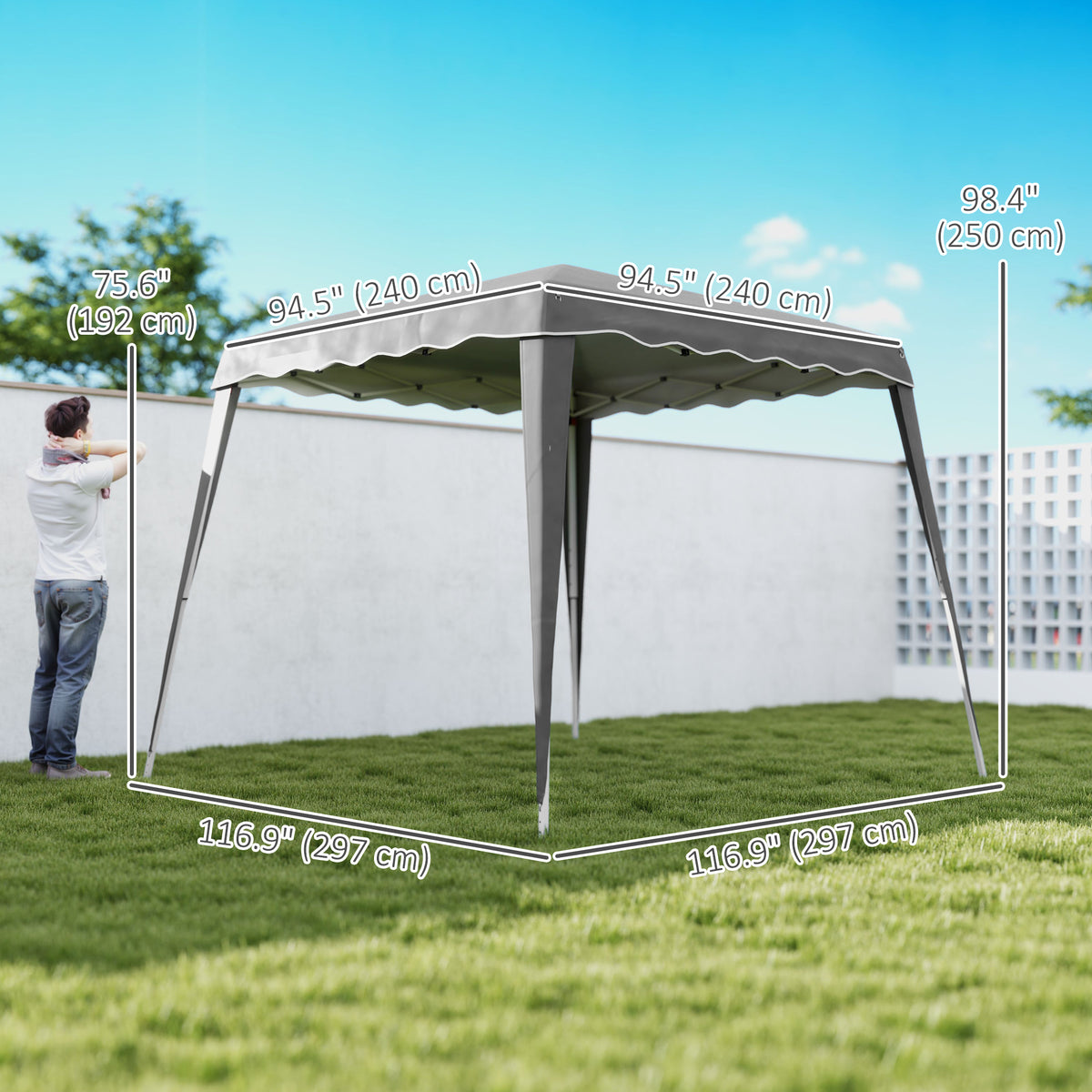 8' x 8' Pop Up Canopy, Outdoor Foldable Tent, Portable Canopy Tent with Carrying Bag for Camping, Party – view 9
