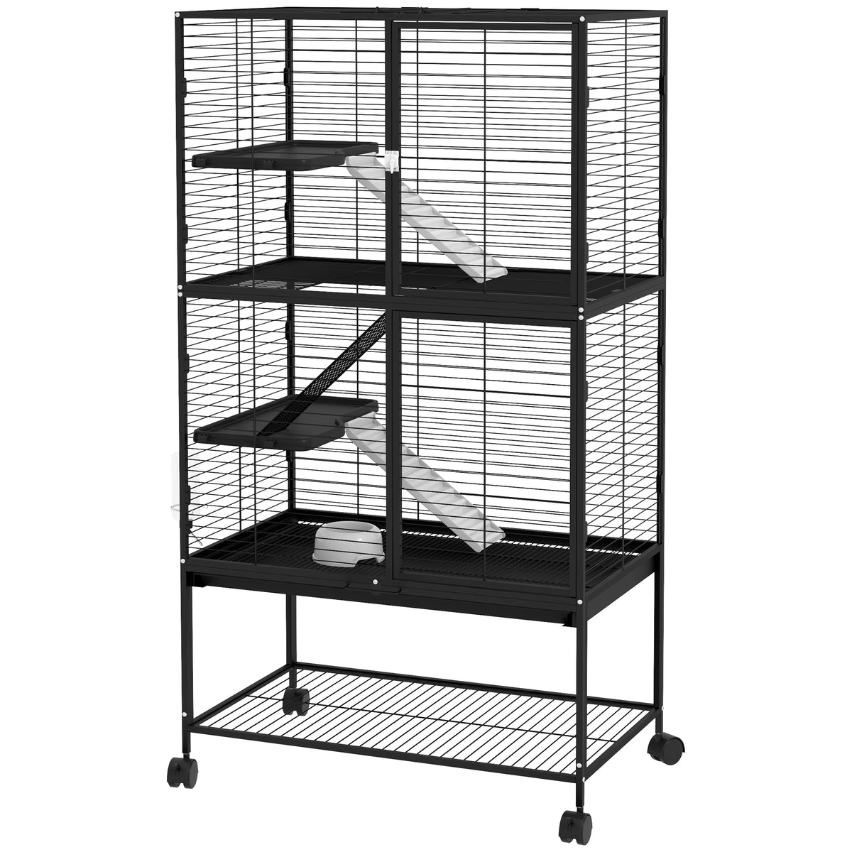 Rolling Small Animal Cage 34"H Chinchilla Cage for Ferrets, Squirrels w/ Removable Tray, Storage Shelf – view 22
