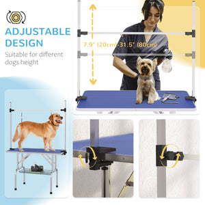 Adjustable Dog Grooming Table with 2 Safety Slings, Storage Basket, Black – view 10