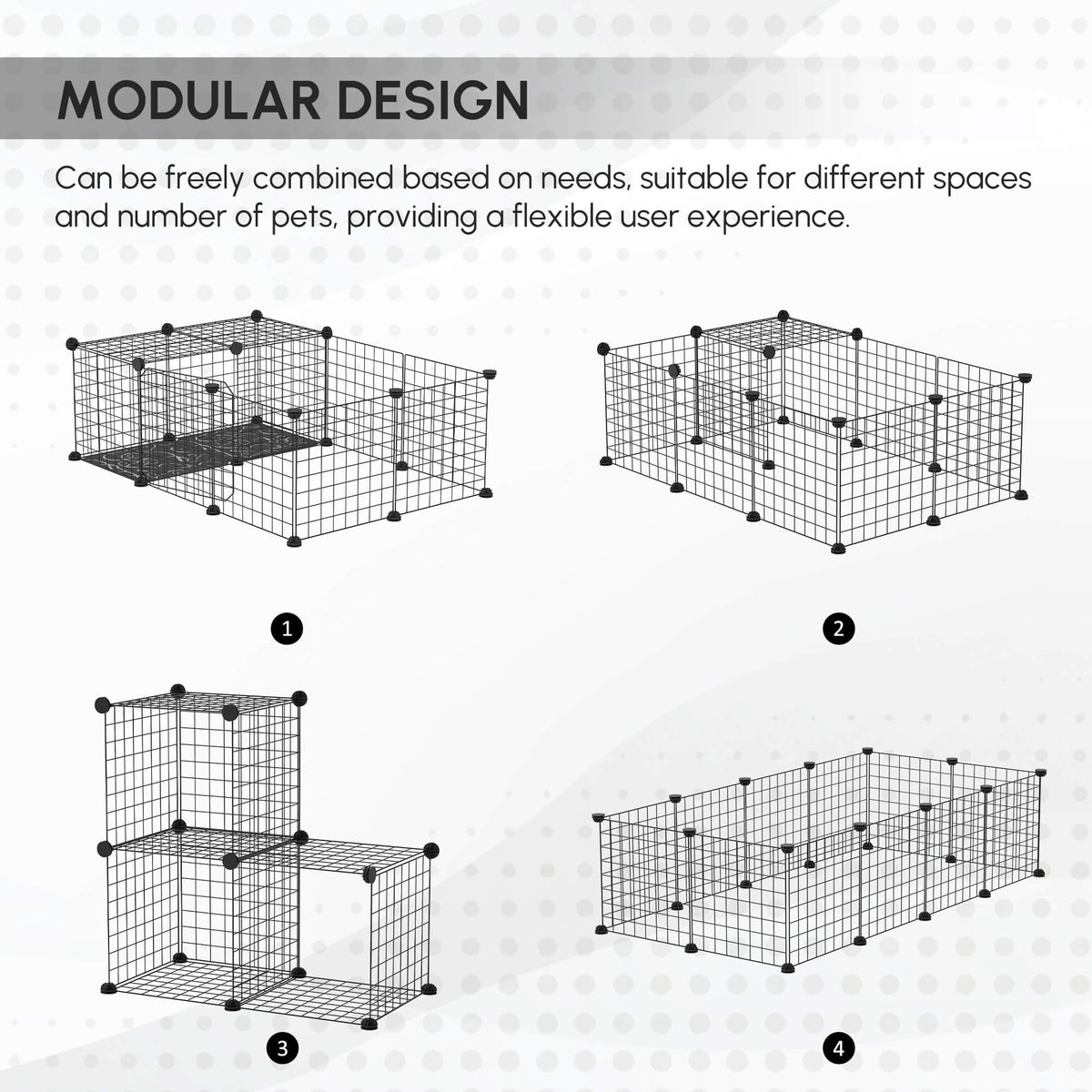 Small Animal Cage with 16 Panels, Portable Metal Wire Pet Fence with Door, Non-slip Feet for Bunny Guinea Pig
