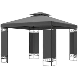 10 x 10 FT Canopy Gazebo, Double Roof Patio Gazebo with Screen Panels and Metal Frame for Deck, Backyard – view 15
