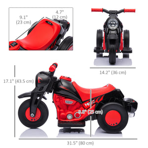 Qaba Electric Motorcycle for Kids, 6V Ride on Bubble Car with LED Headlight, Music, Pedal, for 2-5 Years