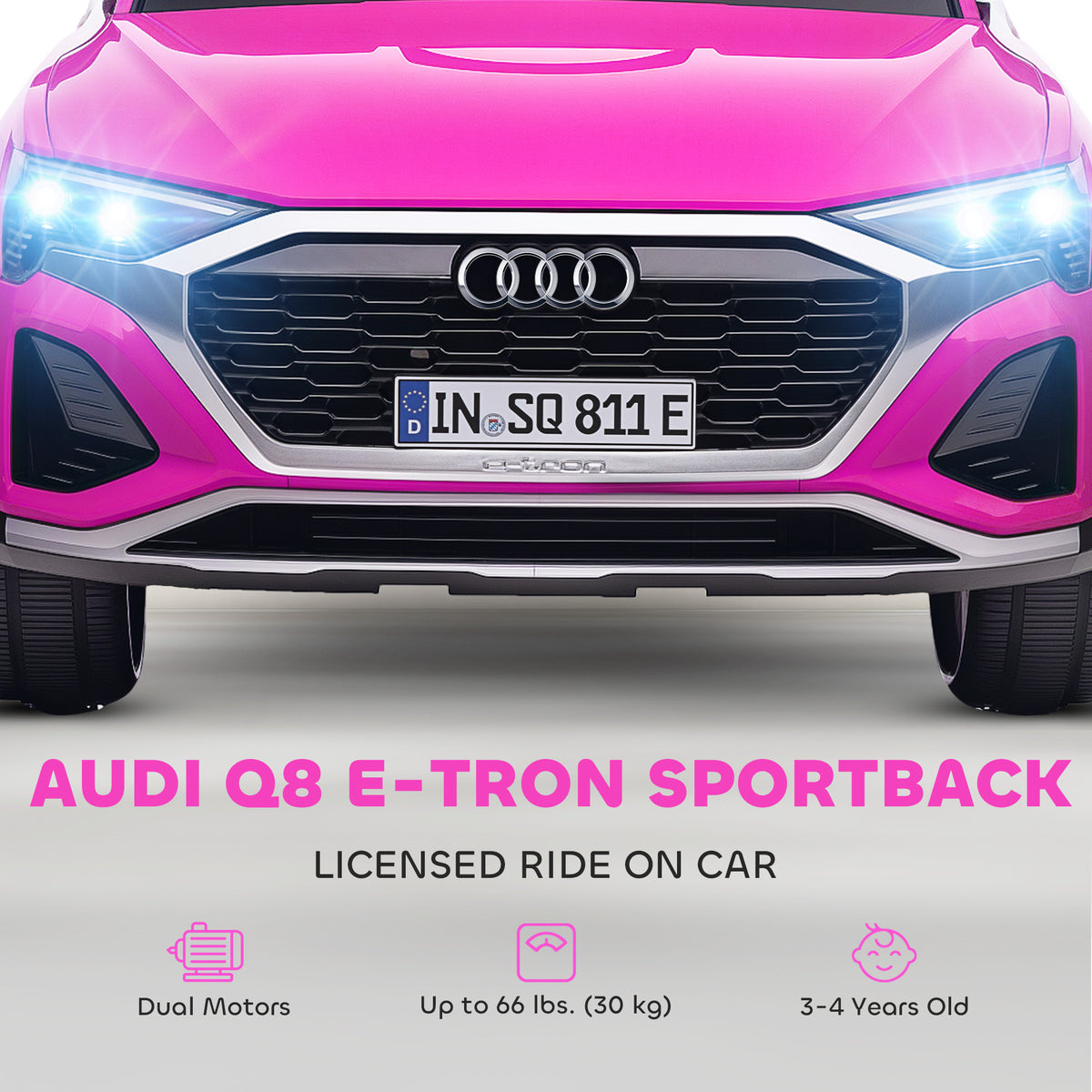 Qaba 12V Battery Powered Kids Electric Car, Audi Q8 etron Sportback Licensed Ride on Car w/ Remote Control