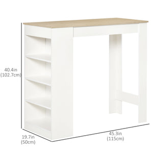 Bar Table, High Top Pub Table with 4 Storage Shelves, Modern Bar Height Table for Home Bar, Kitchen, Grey – view 9