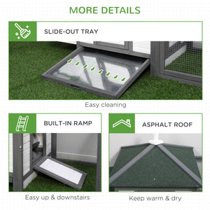 77" Chicken Coop Hen House Rabbit Hutch Poultry Cage Pen Outdoor Backyard with Nesting Box Run Natural – view 20