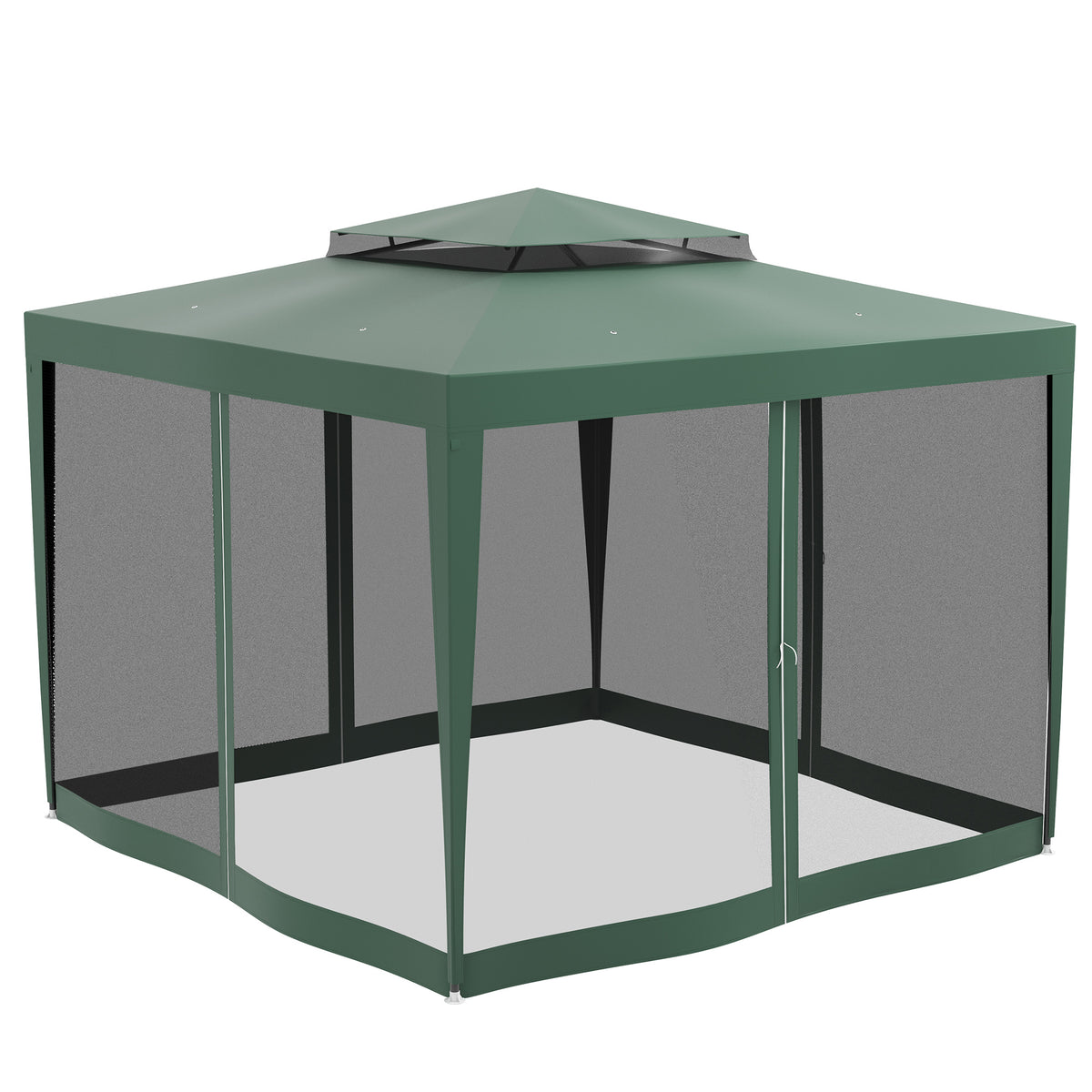 10' x 10' Outdoor Canopy Tent Party Tent with Mesh Netting and Double Tier Roof for Backyard, Garden – view 27