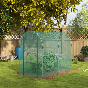 Galvanized Steel Crop Cage, Plant Protection Tent with Zippered Door, 4' x 4', Black – view 28