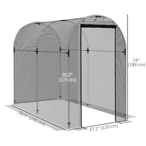 Galvanized Steel Crop Cage, Plant Protection Tent with Zippered Door, 4' x 4', Black – view 16