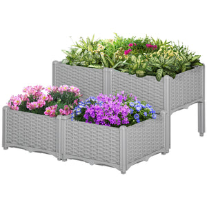 1 Piece Raised Garden Bed PP Raised Flower Bed Vegetable Herb Grow Box Stand Brown – view 29