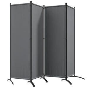 Folding Room Divider, Privacy Screen for Home Office Bedroom, 5.6FT Tall, Dark Grey
