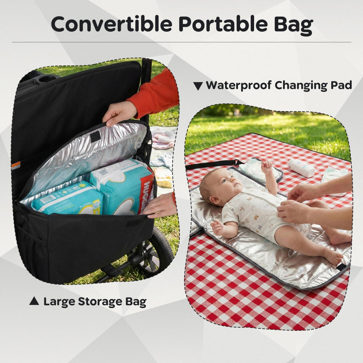 Wagon Stroller for 4 Kids Foldable 4-Seater Push-Pull Toddler Stroller-Black view 8