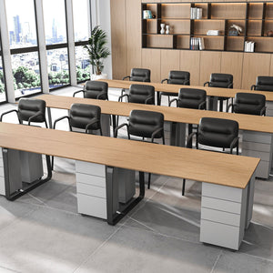 Waiting Room Guest Chair Set of 2 Upholstered Reception Chairs with Mixed PU Leather and Integrated Armrests-Black view 9