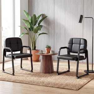 Waiting Room Guest Chairs Set of 2 Leather Office Reception Chairs-Set of 2 view 2