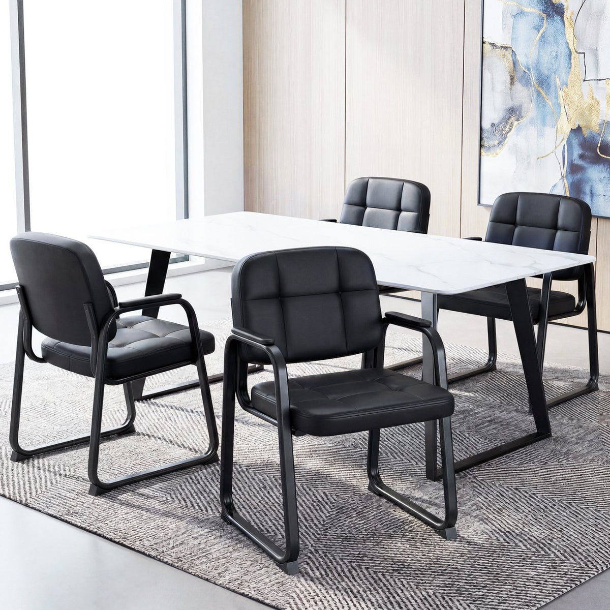 Waiting Room Guest Chairs Set of 2 Leather Office Reception Chairs-Set of 2 view 5