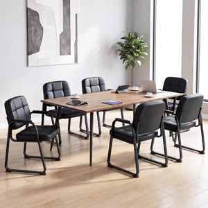 Waiting Room Guest Chairs Set of 4 Leather Office Reception Chairs view 5