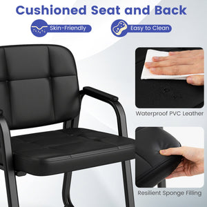 Waiting Room Guest Chairs Set of 4 Leather Office Reception Chairs view 9