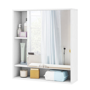 Wall Mounted, Bathroom Cabinet with Mirror Single Door-White view 6