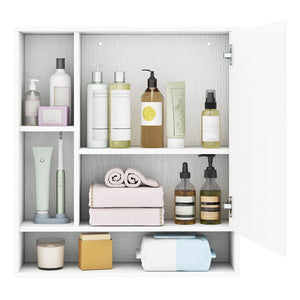Wall Mounted, Bathroom Cabinet with Mirror Single Door-White view 7