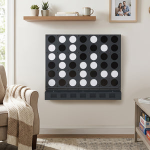 Wall-mounted Jumbo 4-in-a-Row Game with Acrylic Discs-Black view 3