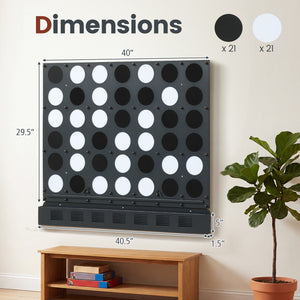 Wall-mounted Jumbo 4-in-a-Row Game with Acrylic Discs-Black view 5