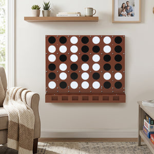 Wall-mounted Jumbo 4-in-a-Row Game with Acrylic Discs-Walnut view 3