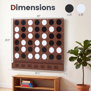 Wall-mounted Jumbo 4-in-a-Row Game with Acrylic Discs-Walnut view 5