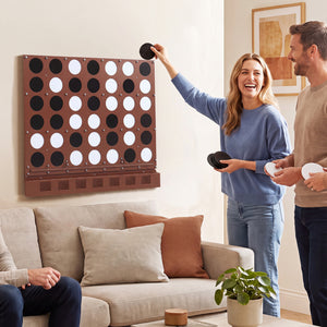 Wall-mounted Jumbo 4-in-a-Row Game with Acrylic Discs-Walnut view 6