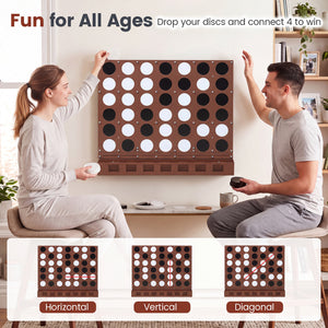 Wall-mounted Jumbo 4-in-a-Row Game with Acrylic Discs-Walnut view 7