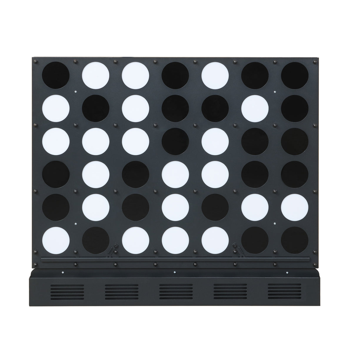 Wall-mounted Metal Connect-4 Game with Acrylic Discs-Black