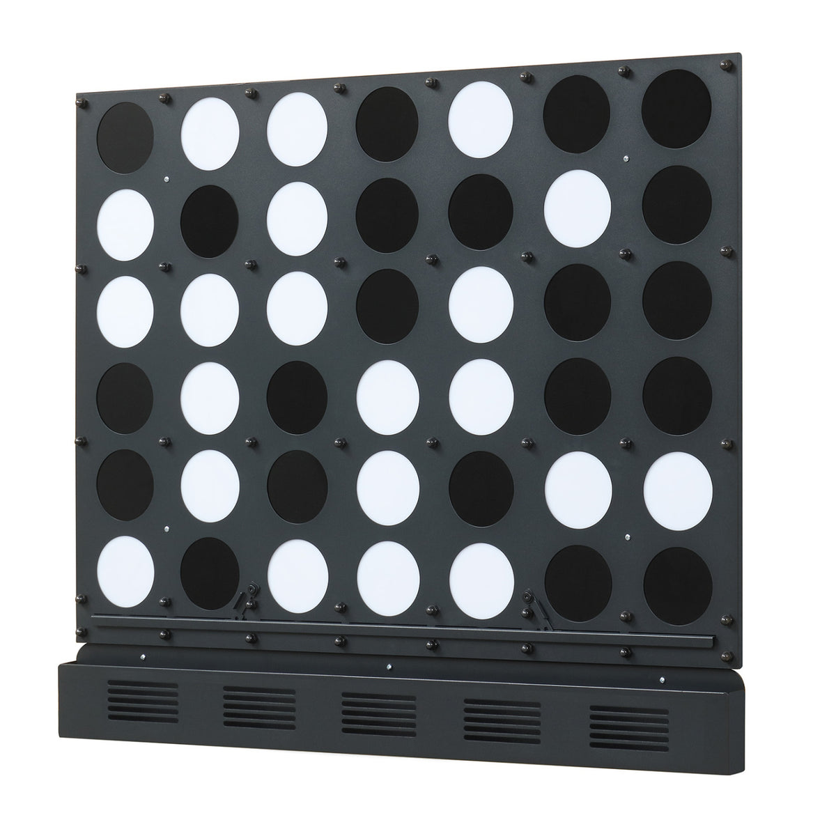 Wall-mounted Metal Connect-4 Game with Acrylic Discs-Black view 4