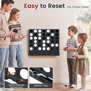 Wall-mounted Metal Connect-4 Game with Acrylic Discs-Black view 8